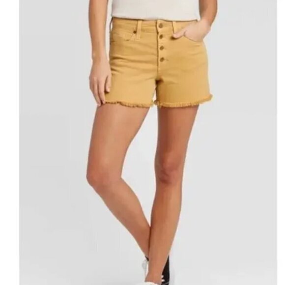 Universal Thread Pants - Universal Thread Cut Off Jean Shorts Mustard Yellow 2/26